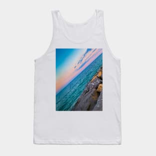 Summer Seaside Horizon Sky Sunset Rocks Sea Italy Tank Top